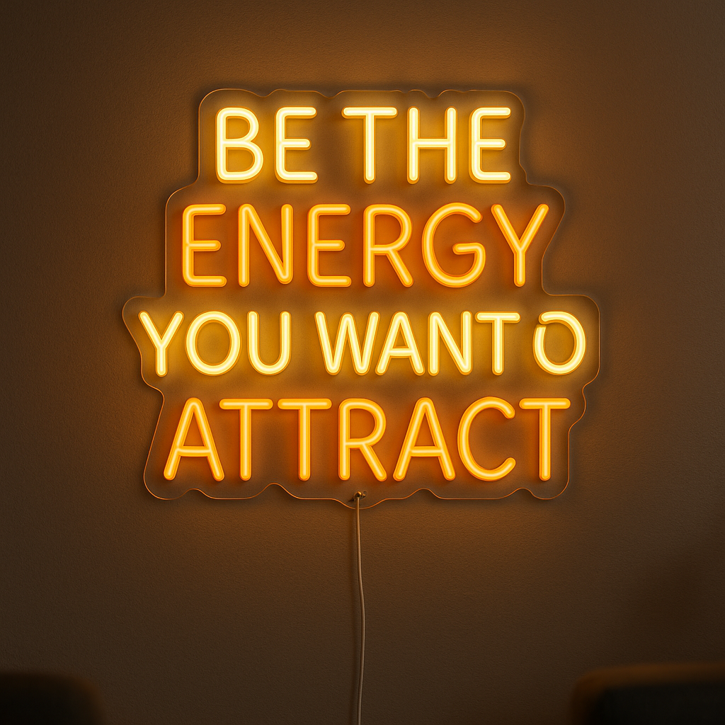 Eye-Catching 'Be The Energy You Want To Attract' Neon Sign Neon Quotes