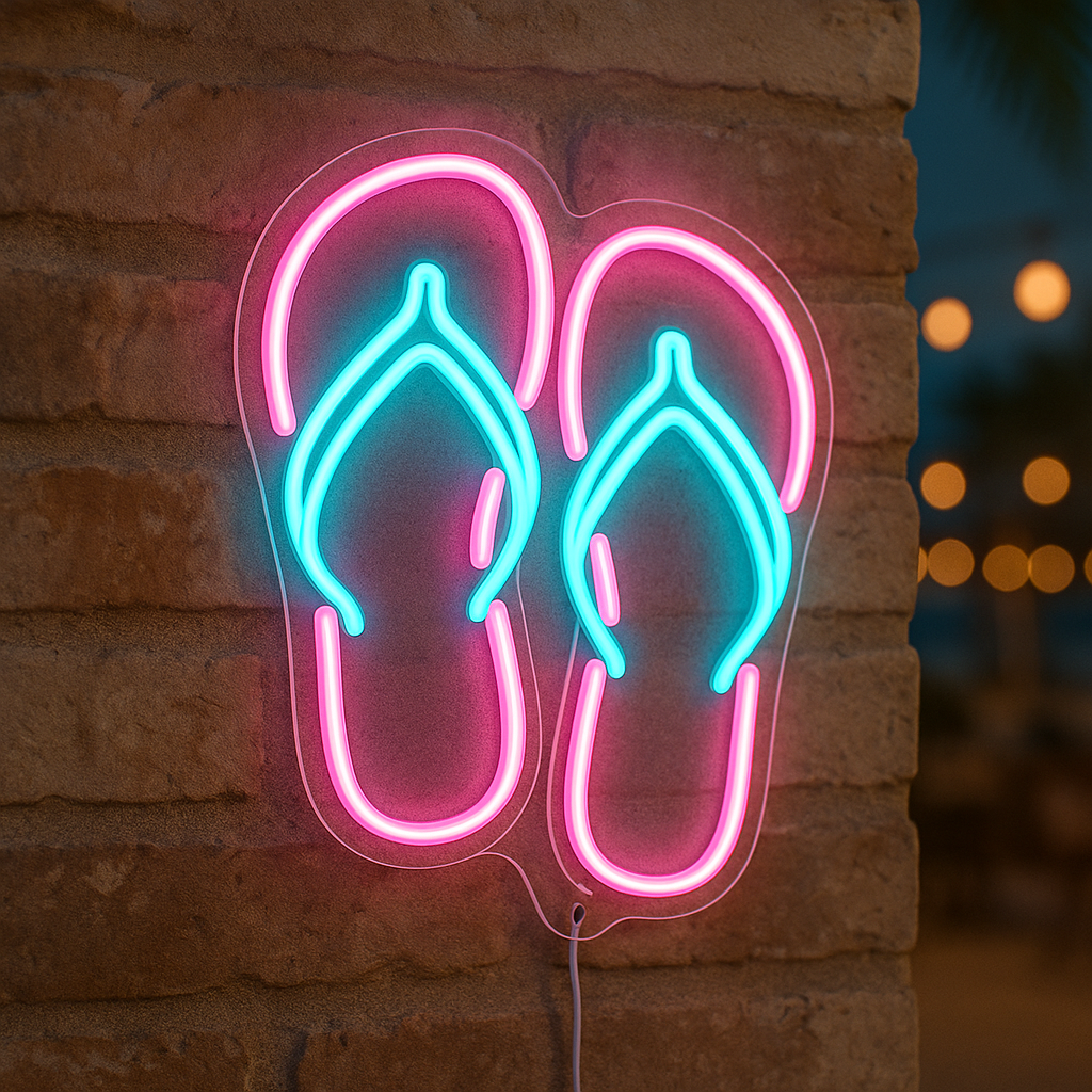 Flip Flops – Beach Party Neon GoCustomNeon