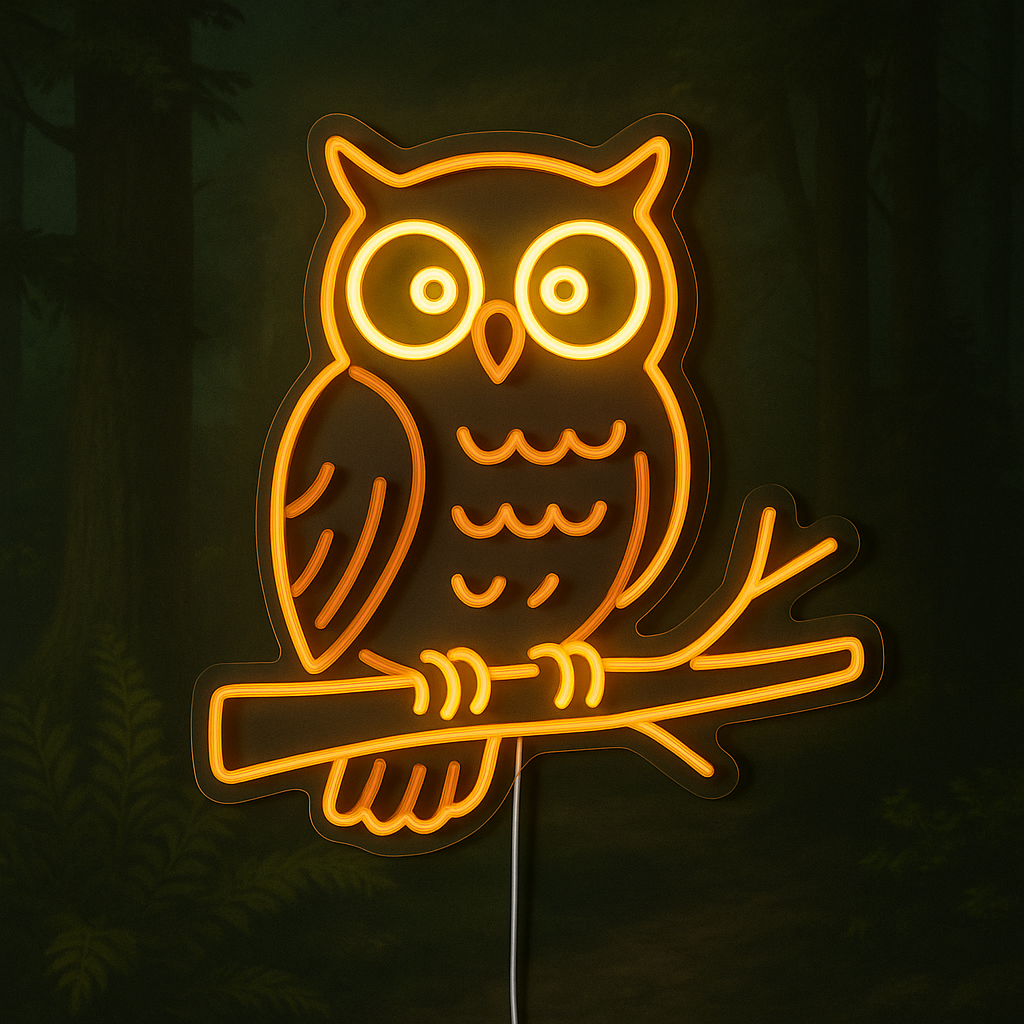 Owl on Branch Neon GoCustomNeon