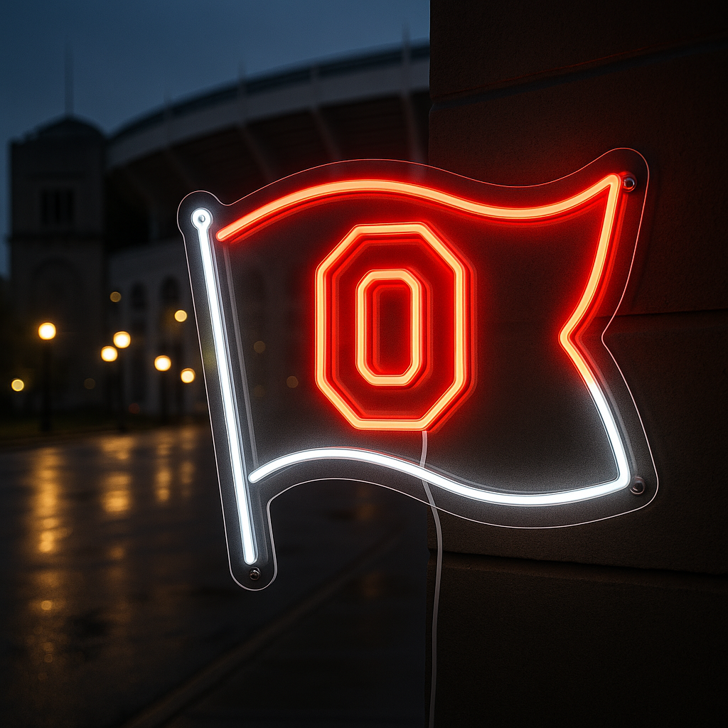 Ohio State University Flag Neon Sign – Campus Pride Neon Flag GoCustomNeon