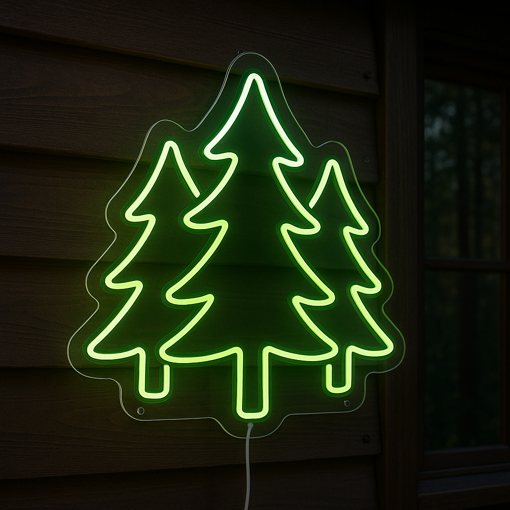 Pine Tree Trio – Adventure & Travel Neon GoCustomNeon