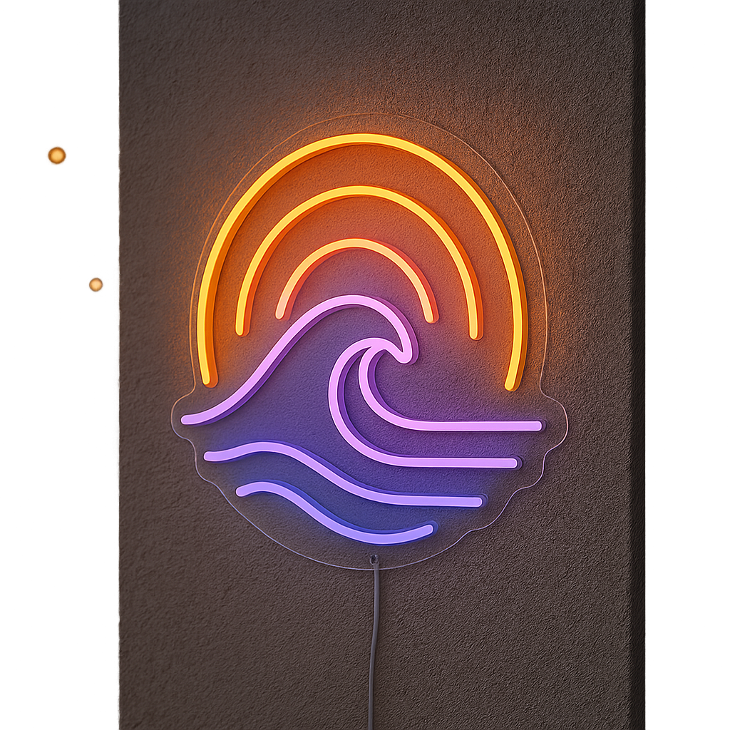 Retro Sunset Wave – Beach Party Neon GoCustomNeon