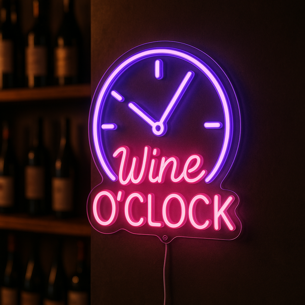 Wine O’Clock – Neon Sign GoCustomNeon